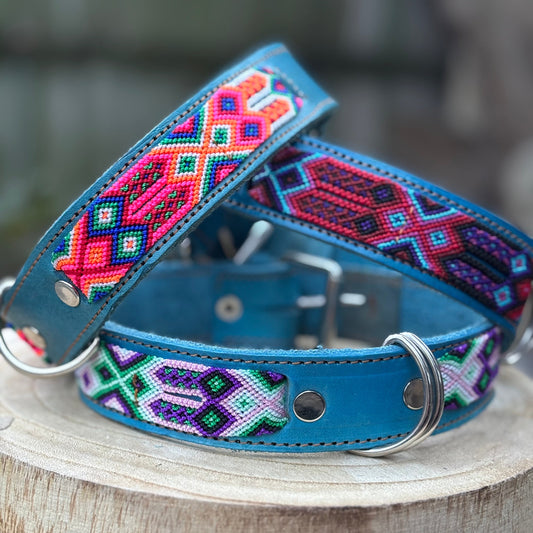 Large (50) Partial Embroidered Leather Collars