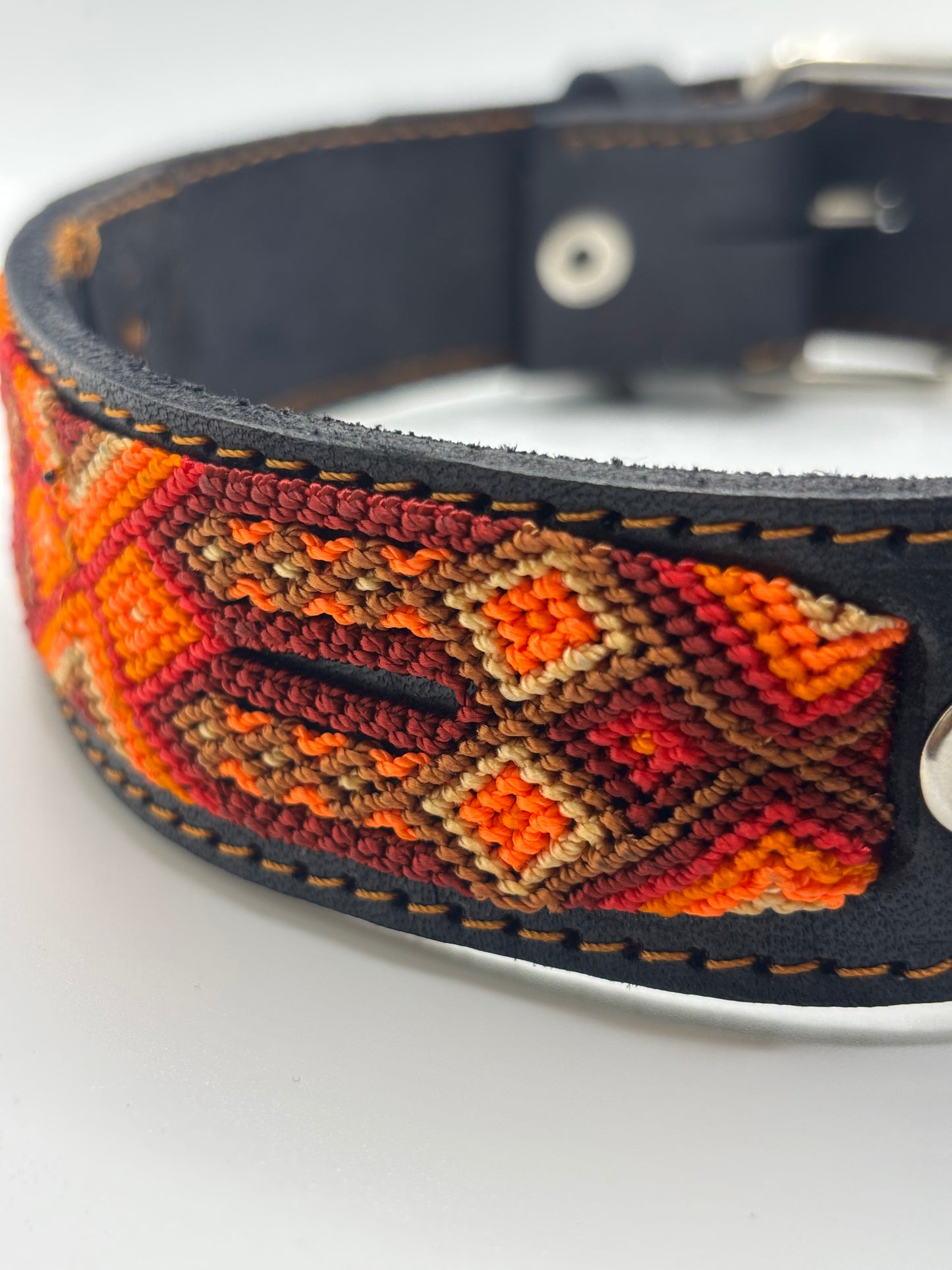As Cute as a Pumpkin- Large (50cm) Hand Embroidered Leather Dog Collar